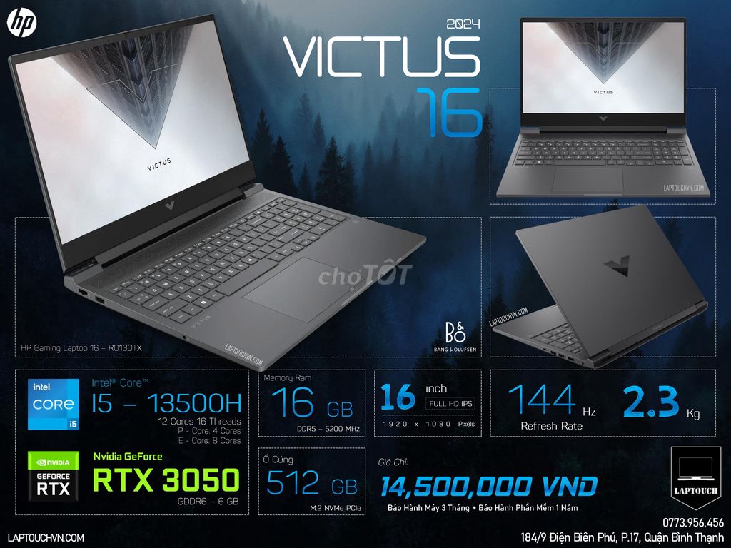HP VICTUS 16 2024 [ RTX 3050 - 6 GB ]. Mua bán Laptop tại Quận Bình Thạnh Tp Hồ Chí Minh được đăng bởi Cửa Hàng Máy Tính Laptouch VN hình 1