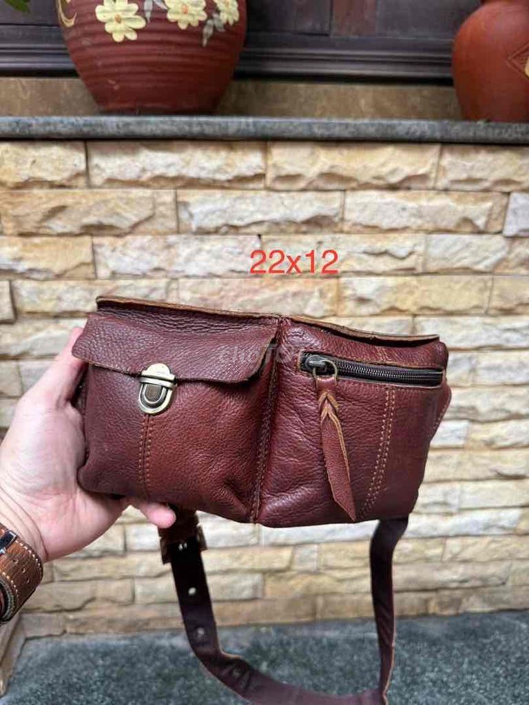 Túi bao tử  da bò dầy full da dáng vintage. Mua bán Túi xách tại Huyện Thanh Trì Hà Nội được đăng bởi Shop Đồ Si hình 1