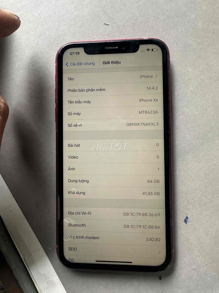 iPhone XR 64GB Đỏ máy quốc tế zin. Mua bán Điện thoại tại Quận Bình Tân Tp Hồ Chí Minh được đăng bởi Hau chua hình 1