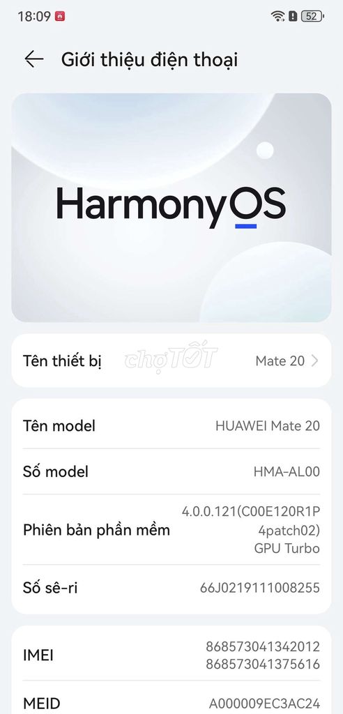 Huawei Mate 20 6GB/64GB Xanh tím. Mua bán Điện thoại tại Thành phố Thủ Dầu Một Bình Dương được đăng bởi nguyen lam hình 1