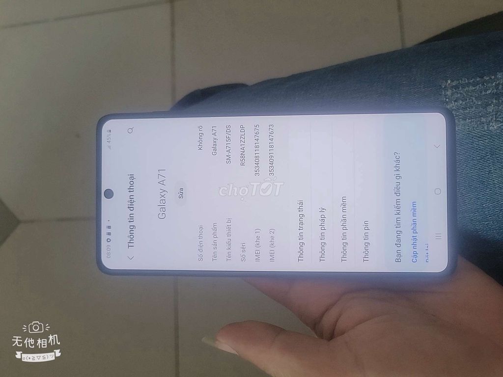Samsung Galaxy A71 128GB Đen. Mua bán Điện thoại tại Thành phố Thuận An Bình Dương được đăng bởi Nguyễn Minh Tâm hình 1