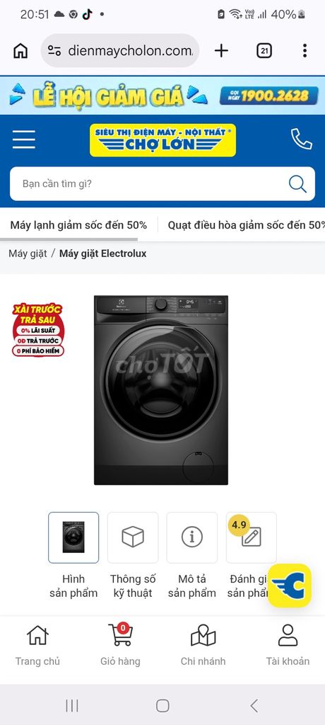 Máy giặt Electrolux 10kg cửa trước Đã sử dụng. Mua bán Máy giặt tại Quận 11 Tp Hồ Chí Minh được đăng bởi Nguyễn Từ Gia Khang hình 1