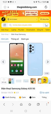 Samsung Galaxy A33 5G Xanh dương