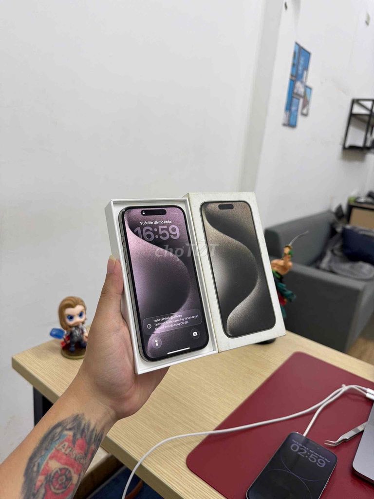 iPhone 15 Pro QTE 128G Xám. Mua bán Điện thoại tại Quận Đống Đa Hà Nội được đăng bởi KT Hà Nội Mobile hình 1