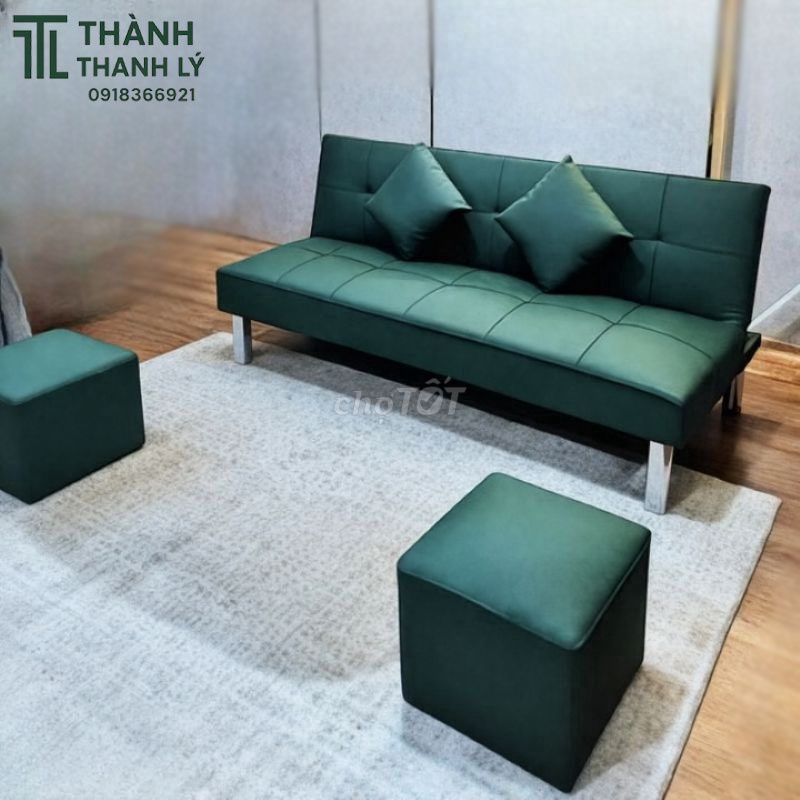 Ghế Sofa Giường Khung Kim Loại Xanh Đẹp 99%. Mua bán Bàn ghế tại Quận Gò Vấp Tp Hồ Chí Minh được đăng bởi Thành Thanh Lý  hình 1