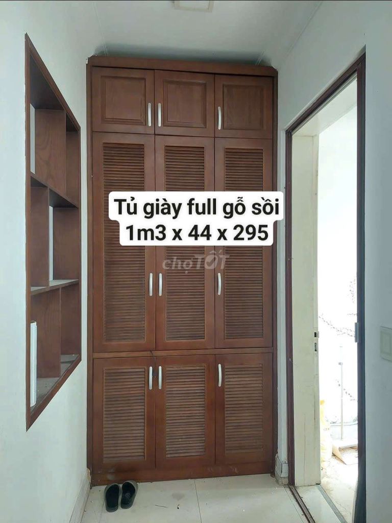 Tủ giày gỗ sồi Nâu 1m3x44cmx295cm. Mua bán Tủ, kệ gia đình tại Quận Hà Đông Hà Nội được đăng bởi Vũ văn khương hình 1