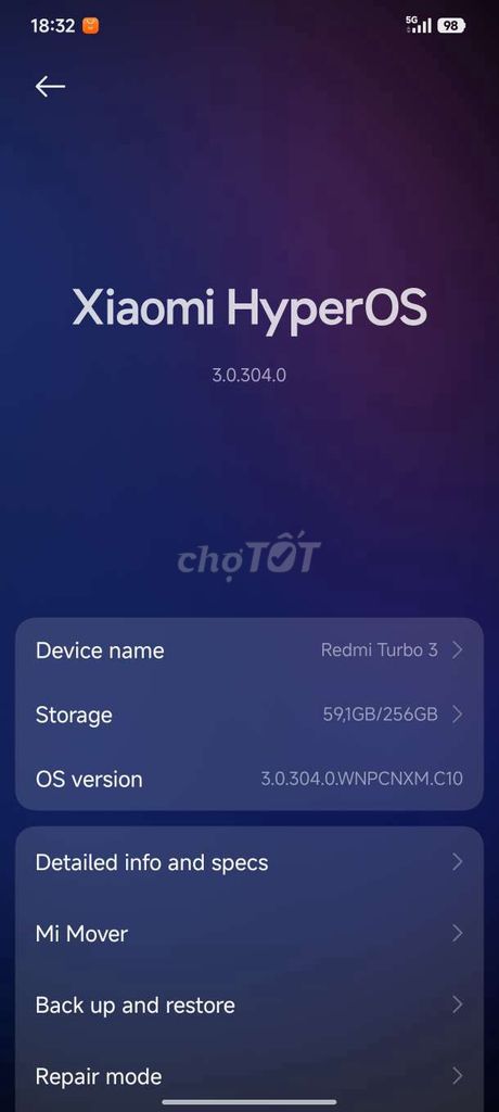 Xiaomi Redmi Turbo 3 12GB/256GB Đen. Mua bán Điện thoại tại Thành phố Thủ Đức Tp Hồ Chí Minh được đăng bởi Thế Tân hình 1