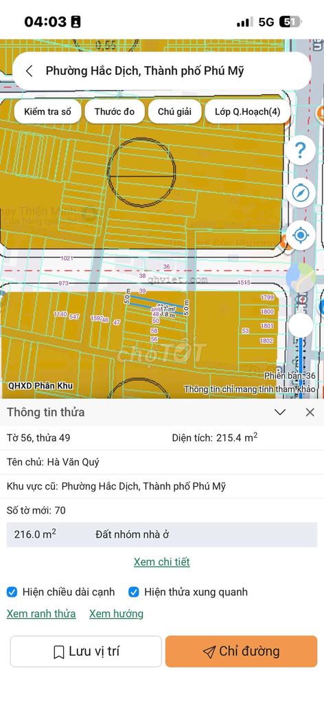 bán nhà cấp 4 ngay trung tâm hắc dịch,phú mỹ  dt:5x43 giá 1.65ty 