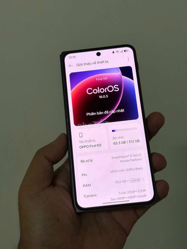 Oppo Find N3 512GB Đen. Mua bán Điện thoại tại Quận 10 Tp Hồ Chí Minh được đăng bởi Mua Bán Điện Thoại  hình 1