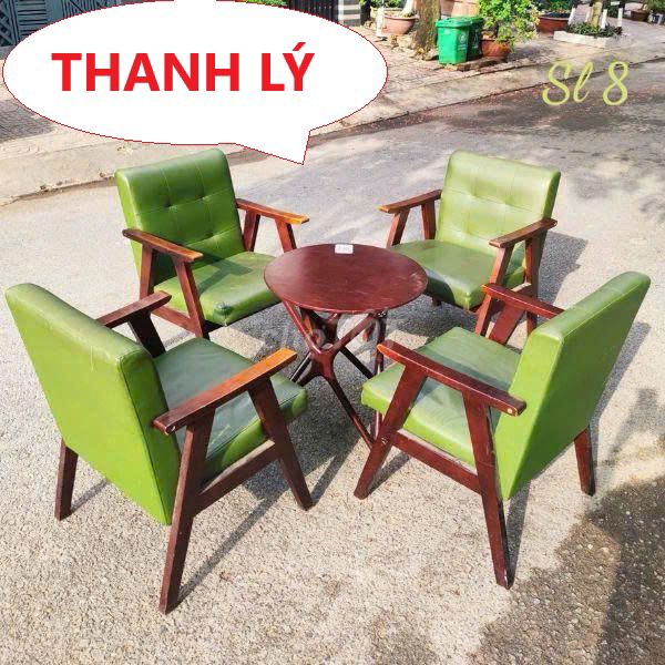Ghế sofa cafe katana Gỗ tự nhiên nệm da tay chữ A. Mua bán Bàn ghế tại Quận Bình Thạnh Tp Hồ Chí Minh được đăng bởi Kho Đồ cũ Phú Nhàn hình 1