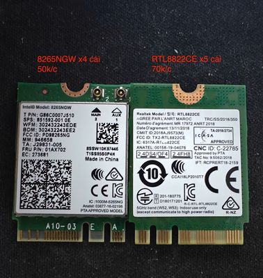 Card Wifi tháo máy 8265NGW RTL8822CE. Mua bán Linh kiện (RAM, Card...) tại Quận Bình Thạnh Tp Hồ Chí Minh được đăng bởi Thắng