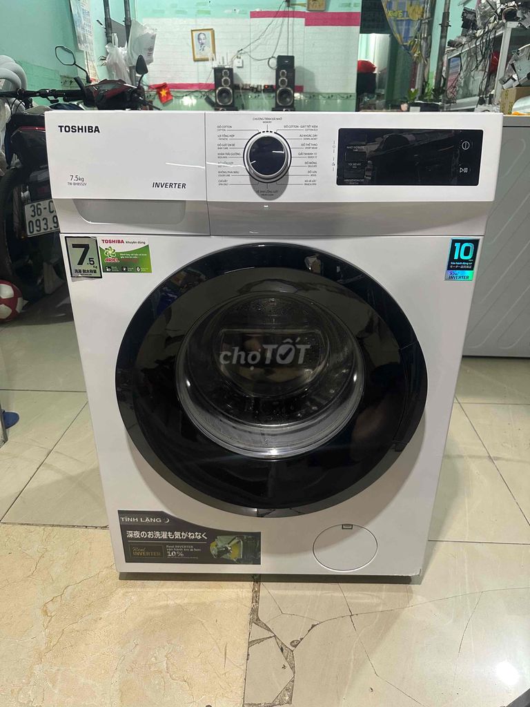 Máy giặt Toshiba 7.5kg Inverter Trắng. Mua bán Máy giặt tại Thành phố Biên Hòa Đồng Nai được đăng bởi Điện  máy HT hình 1