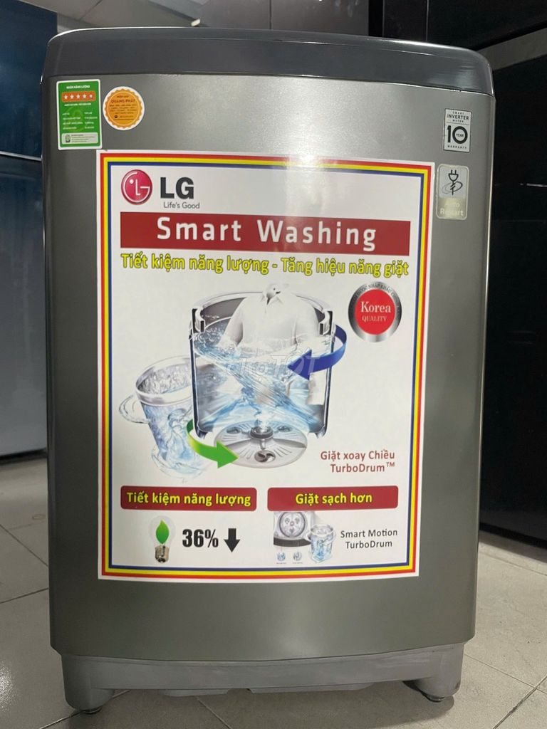 Máy giặt LG 9.5kg Inverter Tiết kiệm điện FreeShip. Mua bán Máy giặt tại Quận 5 Tp Hồ Chí Minh được đăng bởi QUANG PHÁT hình 1