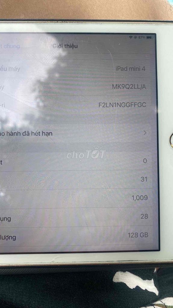 Apple iPad mini 4 128GB Trắng. Mua bán Máy tính bảng tại Quận Bình Thạnh Tp Hồ Chí Minh được đăng bởi Minh hình 1