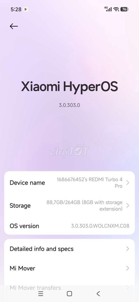 Xiaomi Redmi Turbo 4 Pro 264GB Likenew 99%. Mua bán Điện thoại tại Huyện An Phú An Giang được đăng bởi Nguyễn Kha hình 1