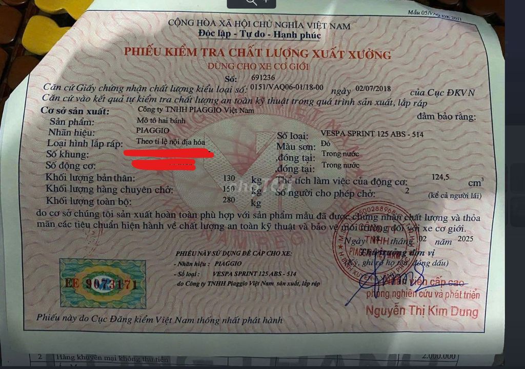 Vespa Sprint ,T07/2025, màu đỏ lướt như mới 99%. Mua bán Xe máy tại Thành phố Biên Hòa Đồng Nai được đăng bởi Tuan Anh hình 5
