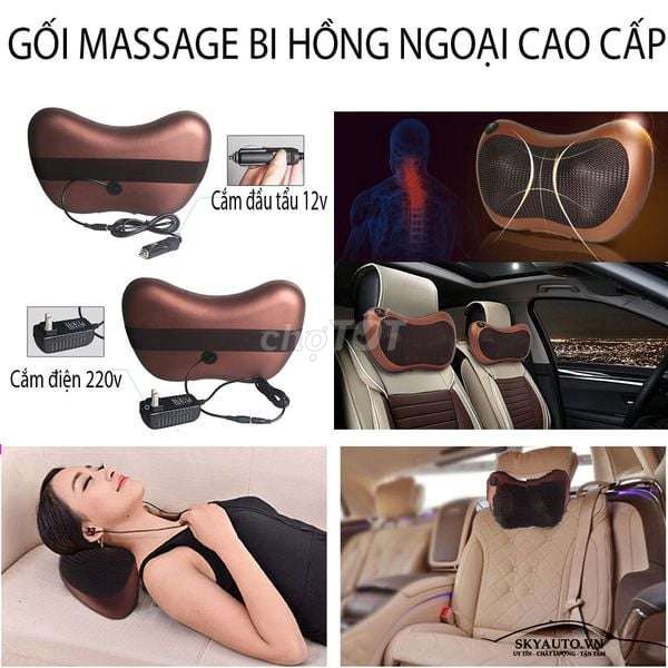 Gối Massage 8 Bi 2 Chiều Hồng Ngoại