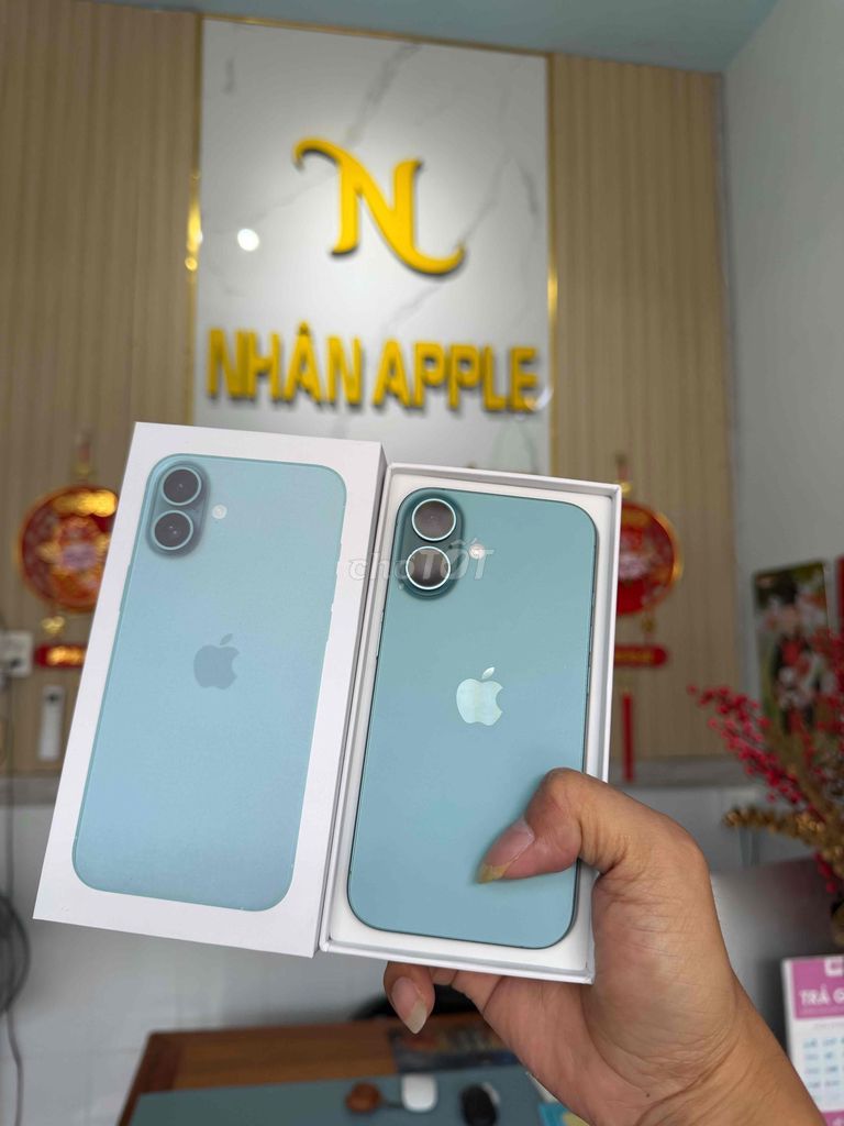 iPhone 16 Thường 256GB Xanh ngọc 98.5% ZIN ÁP. Mua bán Điện thoại tại Thành phố Cà Mau Cà Mau được đăng bởi NHAN APPLE hình 1