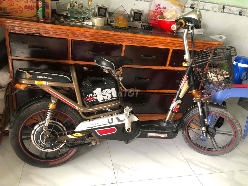 Xe đạp điện Sonsu Ebike màu Nâu.dư dùng cần bán. Mua bán Xe điện tại Thành phố Thuận An Bình Dương được đăng bởi Đạt Tấn hình 1