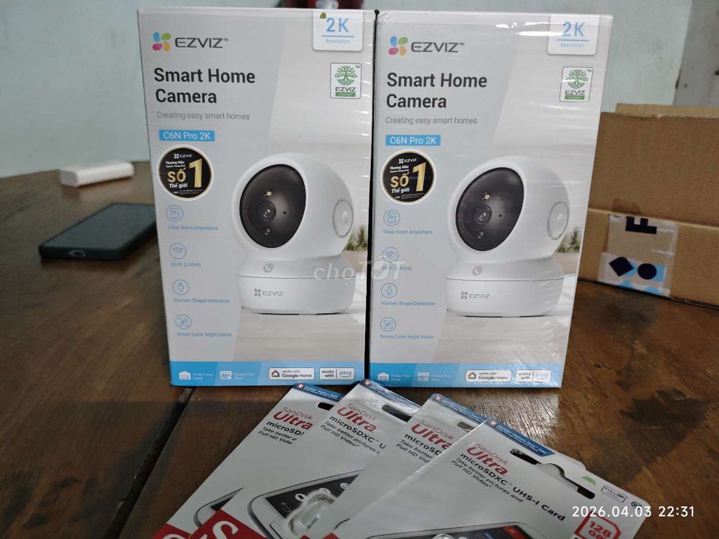 Camera EZVIZ C6N Pro 2K + Thẻ Sandisk. Mua bán Máy ảnh, Máy quay tại Huyện Chợ Gạo Tiền Giang được đăng bởi Luxubu hình 1