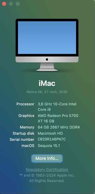 iMac 5K 2020 max option mua 14/12/2021 mới hết bh. Mua bán Máy tính để bàn tại Quận Nam Từ Liêm Hà Nội được đăng bởi Nguyễn Đức Minh Hoàng