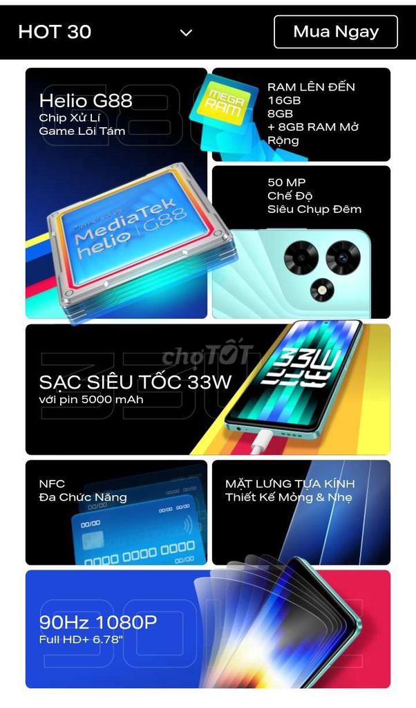 Infinix HOT 30 8GB/256GB. Mua bán Điện thoại tại Thành phố Thủ Đức Tp Hồ Chí Minh được đăng bởi Phát hình 1
