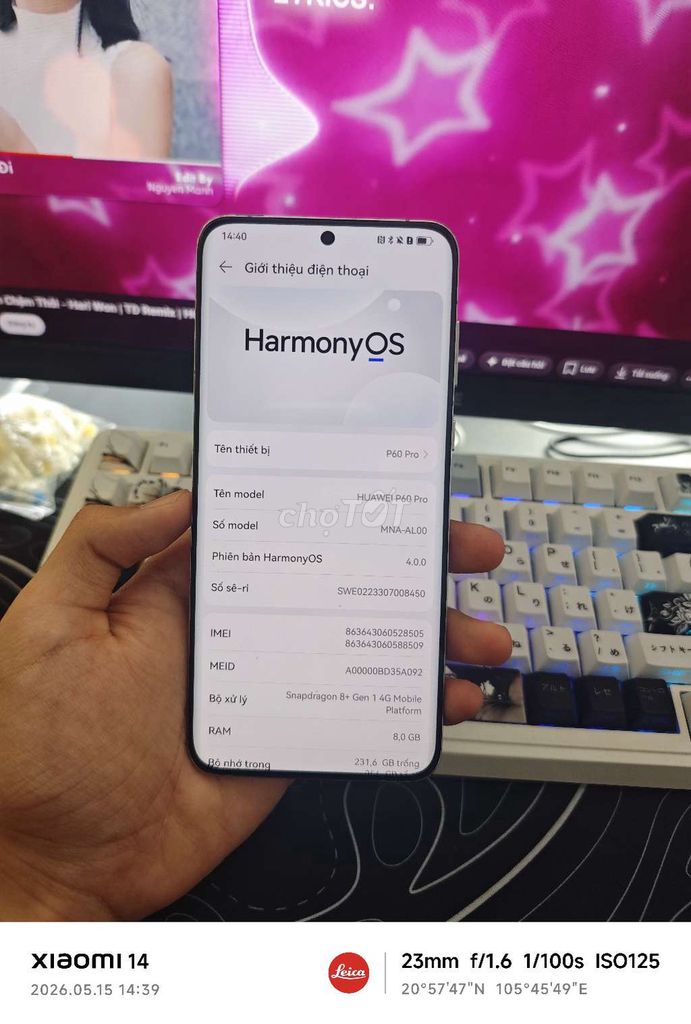 Huawei P60 Pro 256GB Trắng. Mua bán Điện thoại tại Quận Hà Đông Hà Nội được đăng bởi Nguyễn Đức Duy hình 1