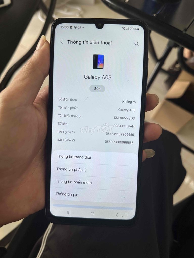 Samsung Galaxy A05 Đen Đã sử dụng. Mua bán Điện thoại tại Thành phố Buôn Ma Thuột Đắk Lắk được đăng bởi Giang apple hình 1