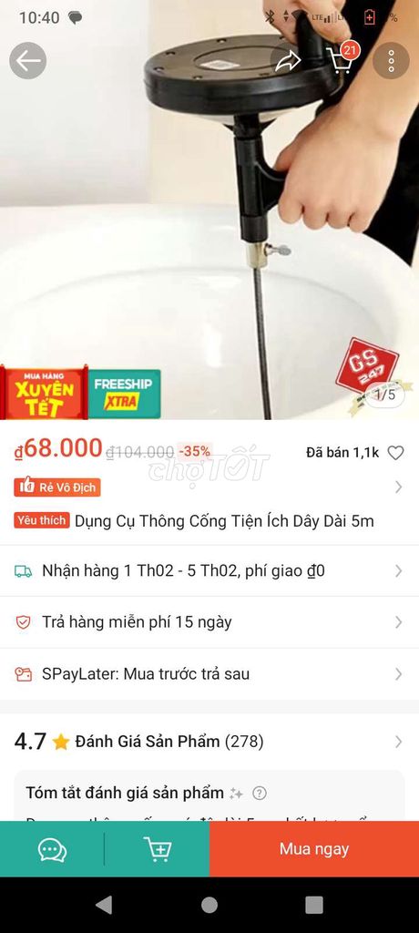 Dụng cụ thông bồn cầu , thông cống