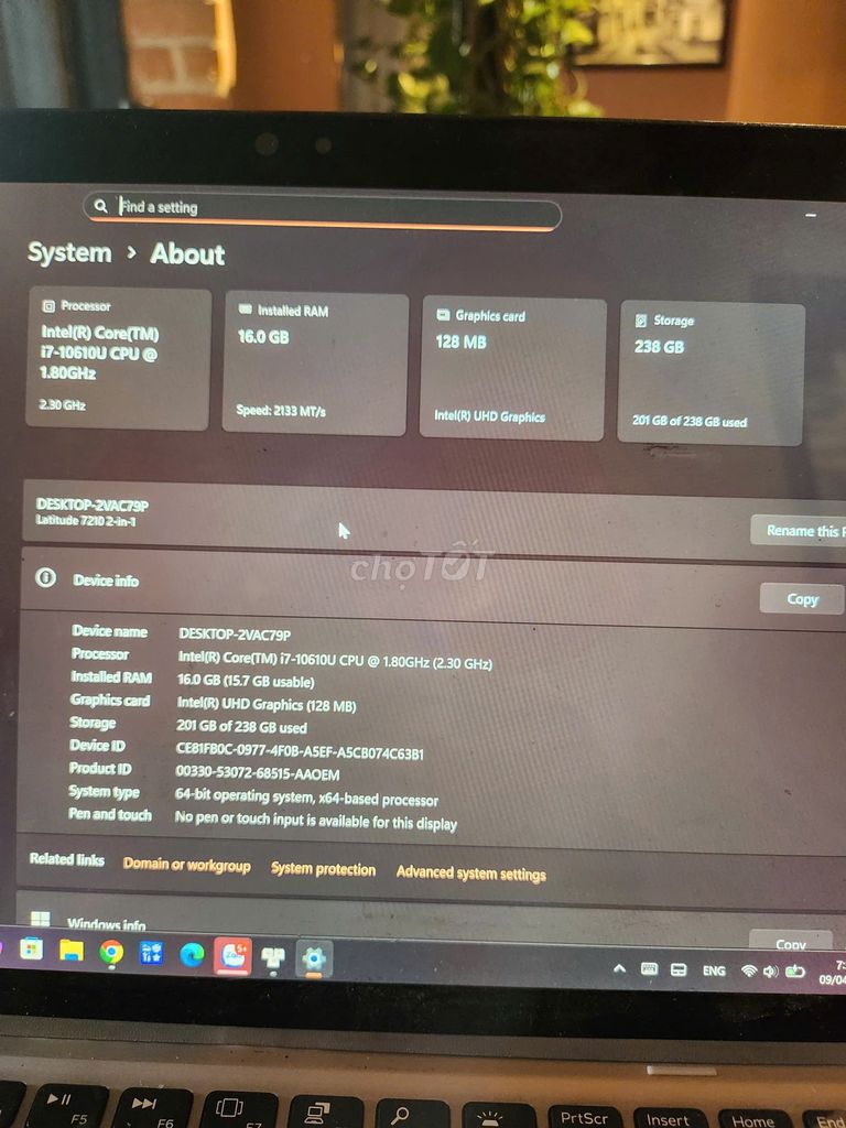 Dell Latitude 7210 i7-10610U 16GB/238GB. Mua bán Laptop tại Quận Bình Thạnh Tp Hồ Chí Minh được đăng bởi vo nhat truong hình 1