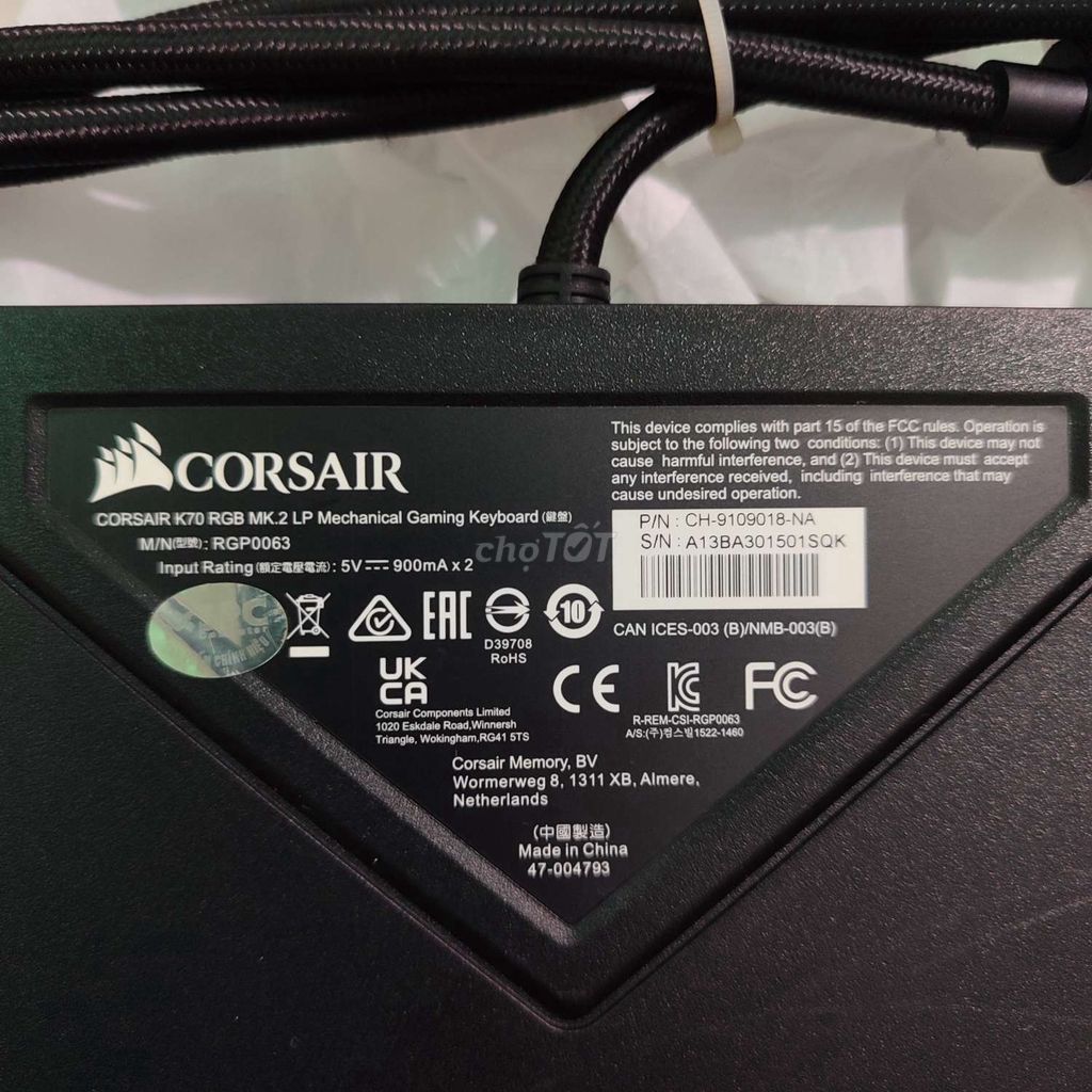 Bàn phím cơ Corsair K70 RGB MK.2 Đen. Mua bán Phụ kiện (Màn hình, Chuột...) tại Quận 12 Tp Hồ Chí Minh được đăng bởi hoàng nguyễn hình 1