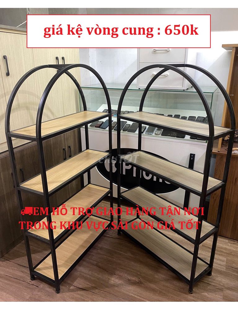 KỆ TRƯNG BÀY VÒNG CUNG 140X74X24CM. Mua bán Tủ, kệ gia đình tại Quận Gò Vấp Tp Hồ Chí Minh được đăng bởi NỘI THẤT XƯỞNG VÁN GỖ TÂN BÌNH  hình 1