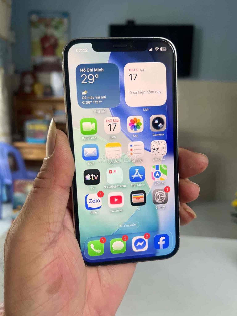 iPhone 12 Pro 128GB Trắng Đã sử dụng. Mua bán Điện thoại tại Thành phố Thuận An Bình Dương được đăng bởi  Phan Trung hình 1