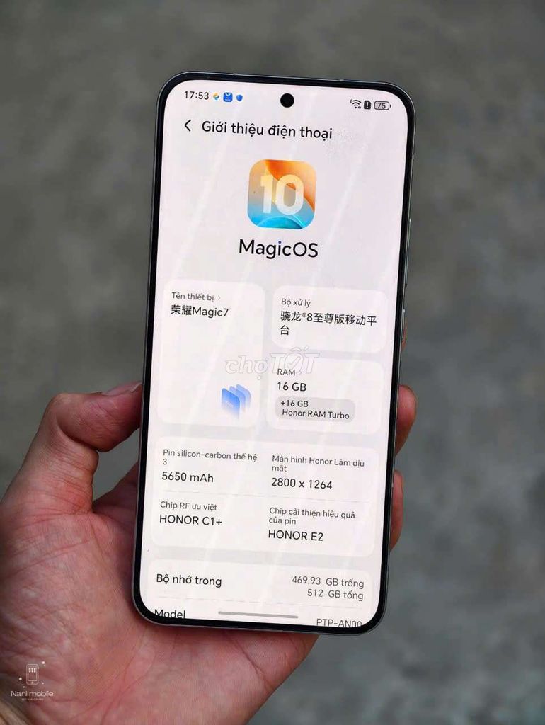 Honor Magic7 512GB Trắng có gl. Mua bán Điện thoại tại Thành phố Thủ Dầu Một Bình Dương được đăng bởi CƯỜNG RÔMA  hình 1
