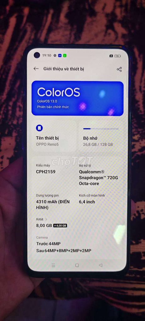 OPPO Reno5 8GB/128GB. Mua bán Điện thoại tại Thị xã Tân Uyên Bình Dương được đăng bởi mobile  hình 1