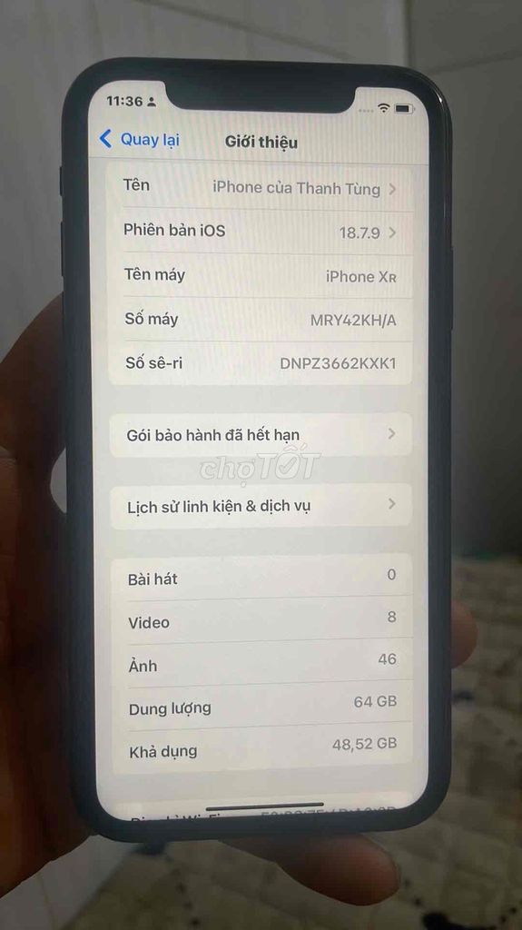 iPhone XR 64GB Đen. Mua bán Điện thoại tại Quận Liên Chiểu Đà Nẵng được đăng bởi Mai Thanh Tùng hình 1