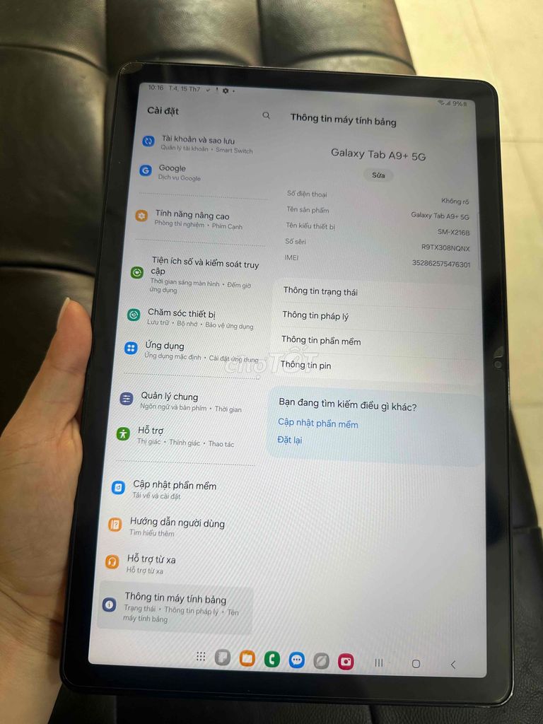 Samsung Tab A9 Plus 5G 4GB/64GB Bạc zin đẹp 99. Mua bán Máy tính bảng tại Quận Nam Từ Liêm Hà Nội được đăng bởi Ngô Thị Yến hình 1