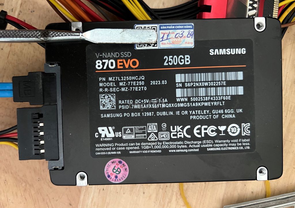 Ổ cứng SSD Samsung 870 EVO 250G bảo hành dài hãng. Mua bán Linh kiện (RAM, Card...) tại Quận Tây Hồ Hà Nội được đăng bởi MayTinhGiaReHaNoi hình 1