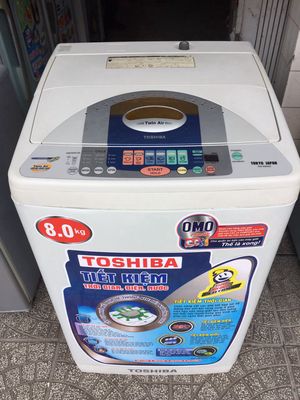 0932098580 - Máy giặt Toshiba 8.01 kg như hình, kèm chân nhựa