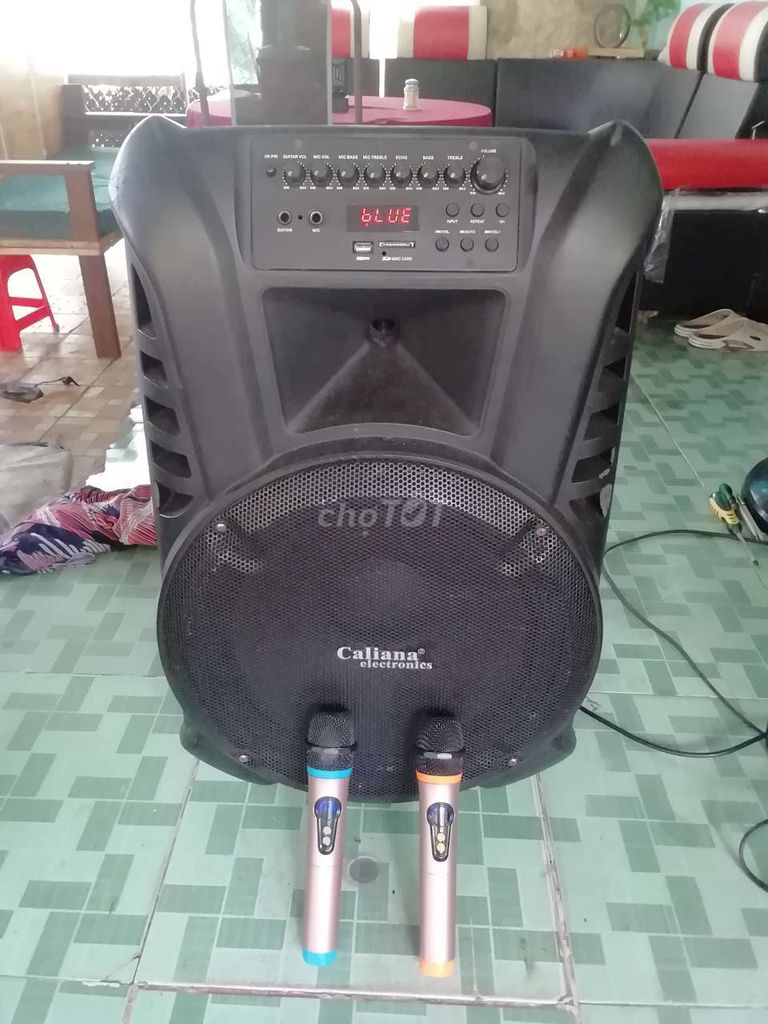 Loa kéo Caliana bass 40cm Đen có bình và 2 micro. Mua bán Tivi, Âm thanh tại Huyện Nhơn Trạch Đồng Nai được đăng bởi Út hình 1