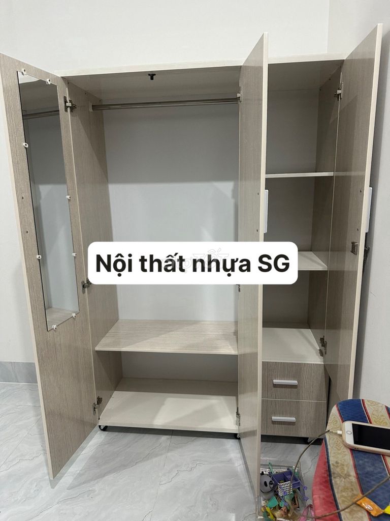 tủ nhựa 3 cánh tiện lợi 1m8x1m2 Free Ship