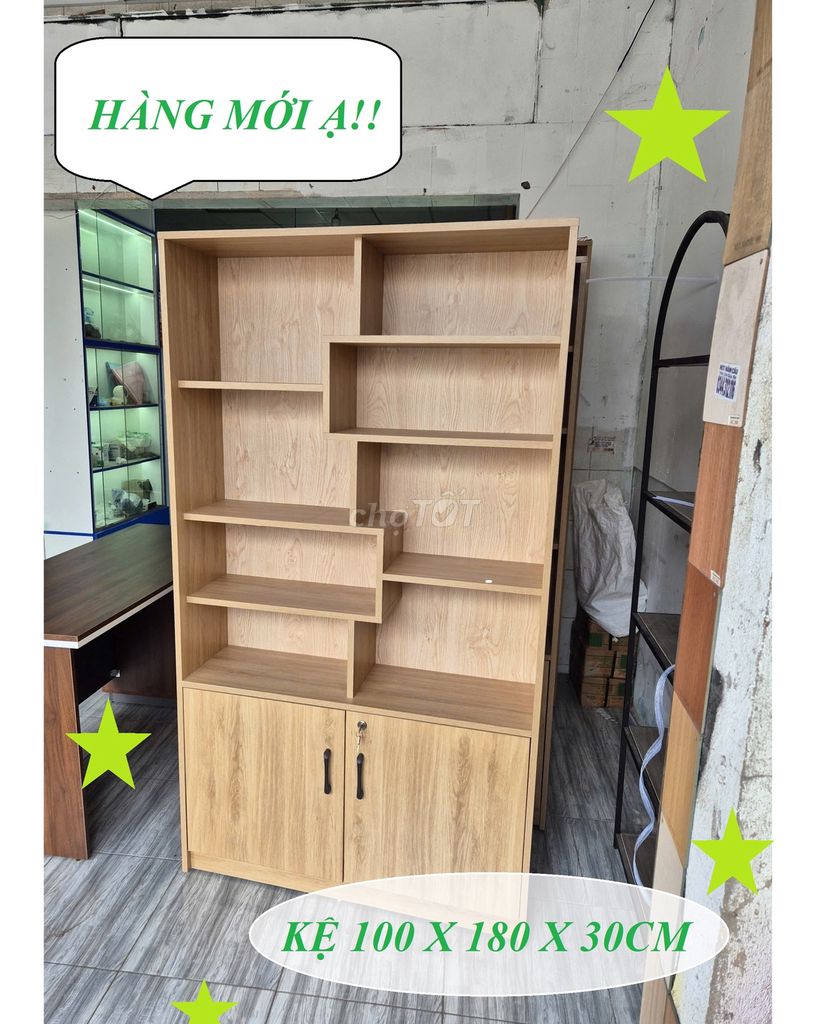 XẢ KHO KỆ SÁCH/ KỆ TRƯNG BÀY 100X180X30CM. Mua bán Tủ, kệ gia đình tại Quận Tân Phú Tp Hồ Chí Minh được đăng bởi XƯỞNG NỘI THẤT BÀN TỦ KỆ TẠI TÂN BÌNH  hình 1