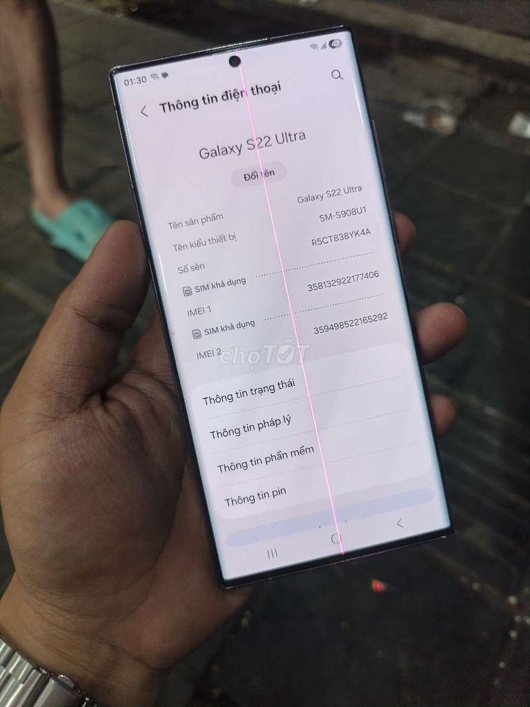 Samsung S22 Ultra 128GB Tím Hàn Quốc Like New. Mua bán Điện thoại tại Huyện Thanh Trì Hà Nội được đăng bởi Nói ít thôi hình 1