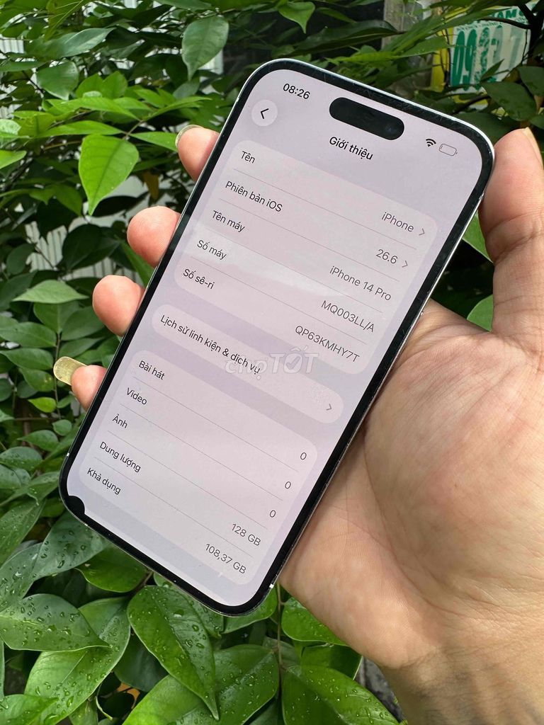 Apple iPhone 14 Pro 128GB Trắng Màn mực, nứt lưng. Mua bán Điện thoại tại Huyện Bình Chánh Tp Hồ Chí Minh được đăng bởi Lâm mobiphone hình 1