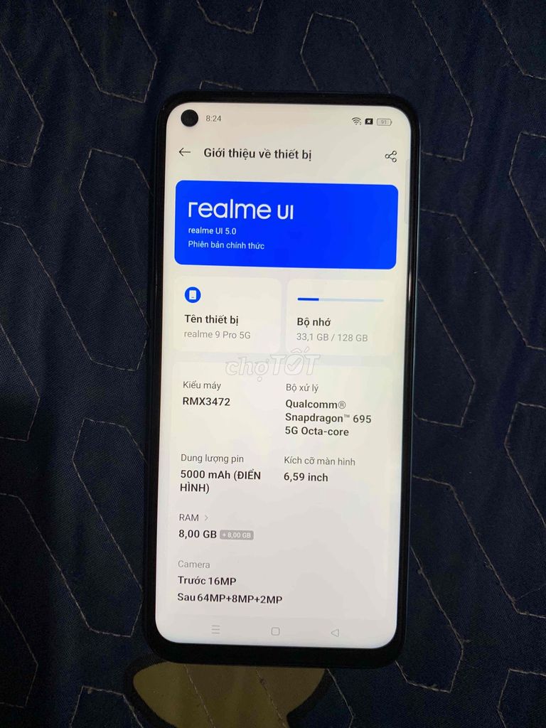 Realme 9 Pro 5G 8/128GB Xanh. Mua bán Điện thoại tại Quận Bình Tân Tp Hồ Chí Minh được đăng bởi lê quốc chương hình 1