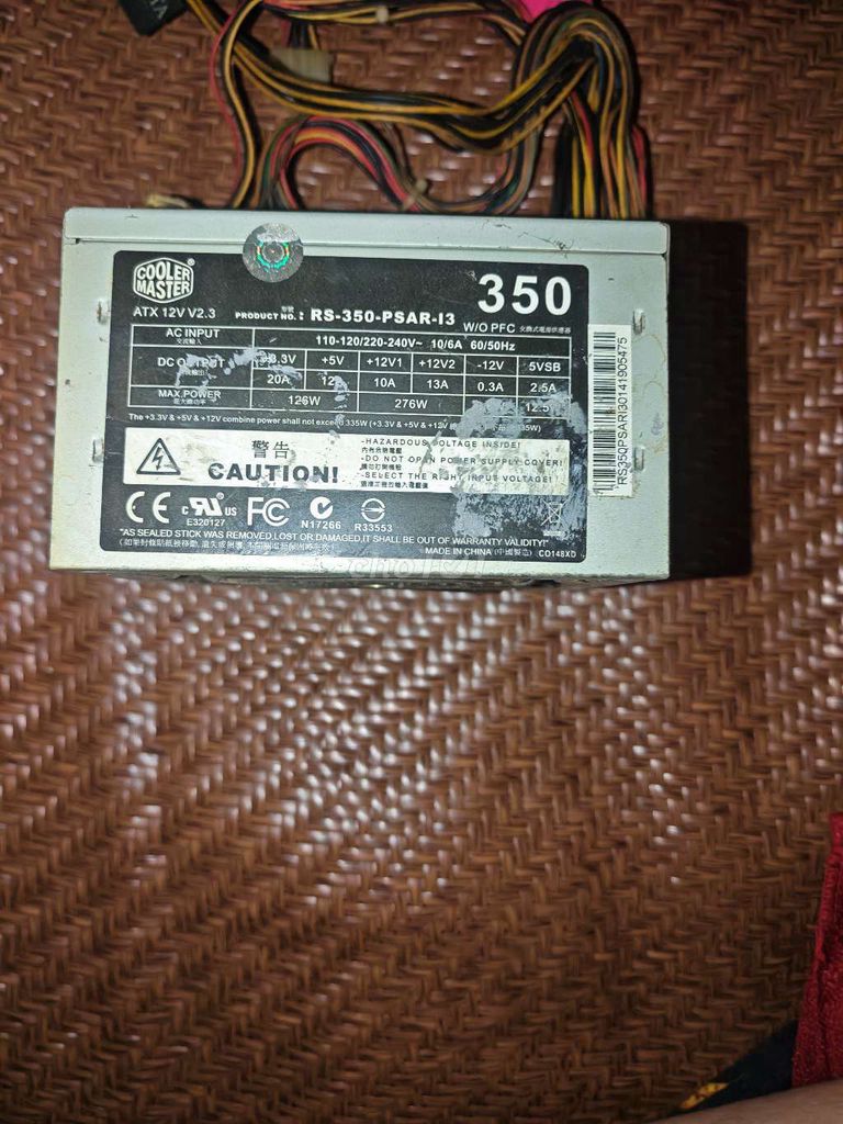 Nguồn máy tính Cooler Master 350W Xám. Mua bán Linh kiện (RAM, Card...) tại Thị xã Duy Tiên Hà Nam được đăng bởi Bùi Đức Hiếu hình 1