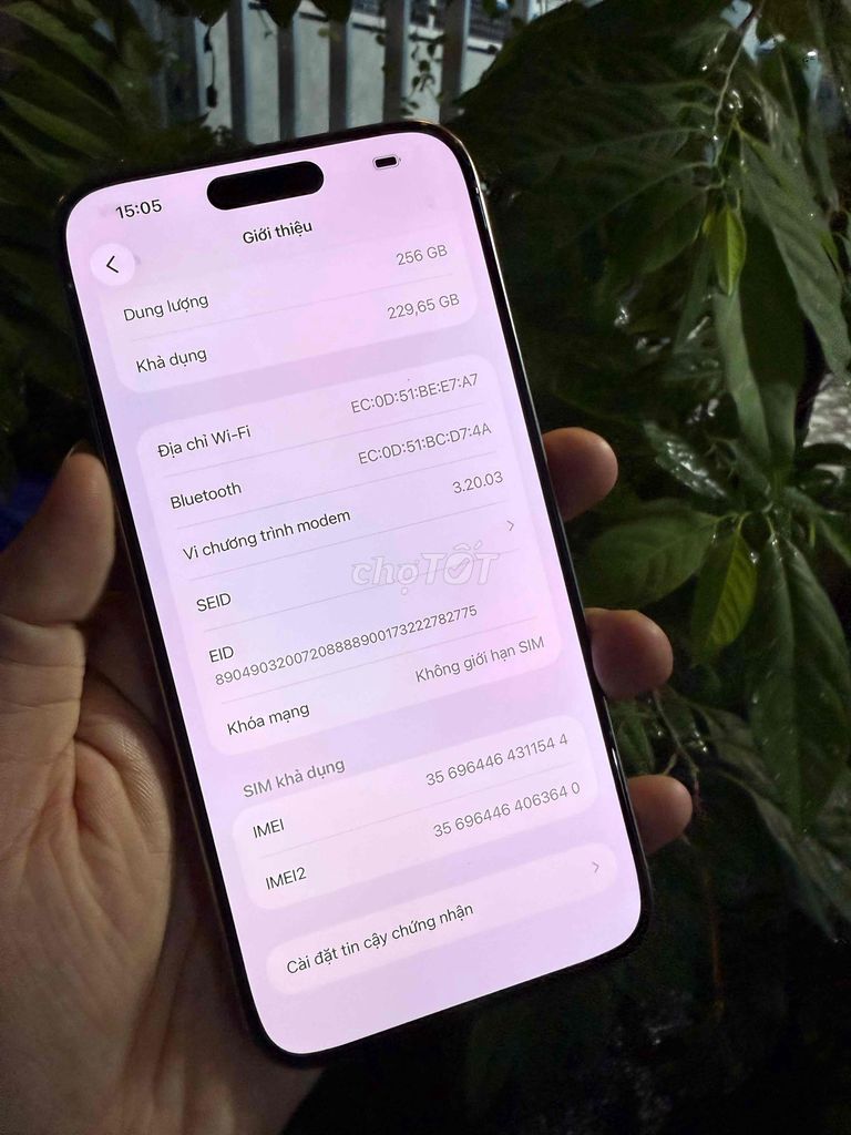 Apple iPhone 15 Pro Max 256GB Trắng Titan. Mua bán Điện thoại tại Quận Ninh Kiều Cần Thơ được đăng bởi trà văn lâm hình 1