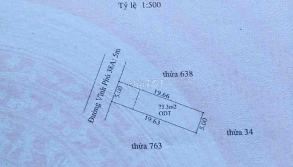 Đất mặt tiền đường Vp38A, dt 98.2m, Bình Dương