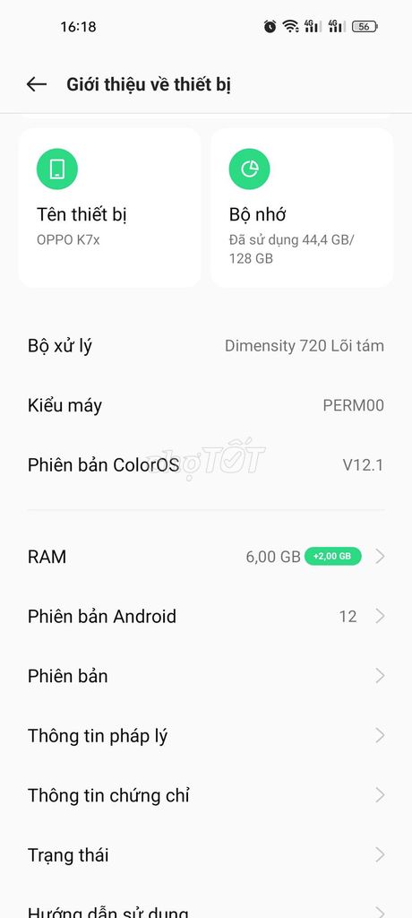 OPPO K7x 5G 128GB. Mua bán Điện thoại tại Quận Kiến An Hải Phòng được đăng bởi hiep hình 1