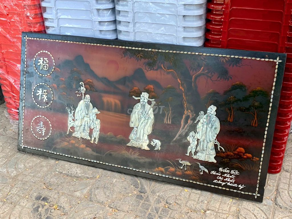 Tranh Sơn mài phúc lộc thọ . Mua bán Đồ sưu tầm, đồ cổ tại Quận Sơn Trà Đà Nẵng được đăng bởi ĐỒ CŨ ĐÀ NẴNG  hình 1